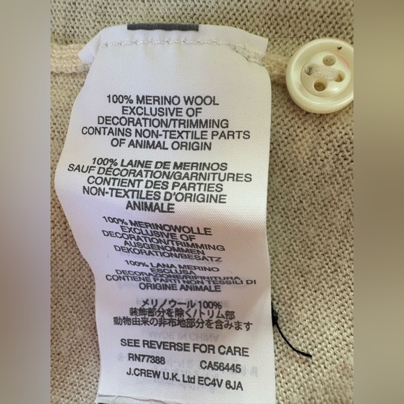 J.Crew Tippi Polka Dot Merino Wool Sweater Ivory Black Size S - Picture 12 of 12